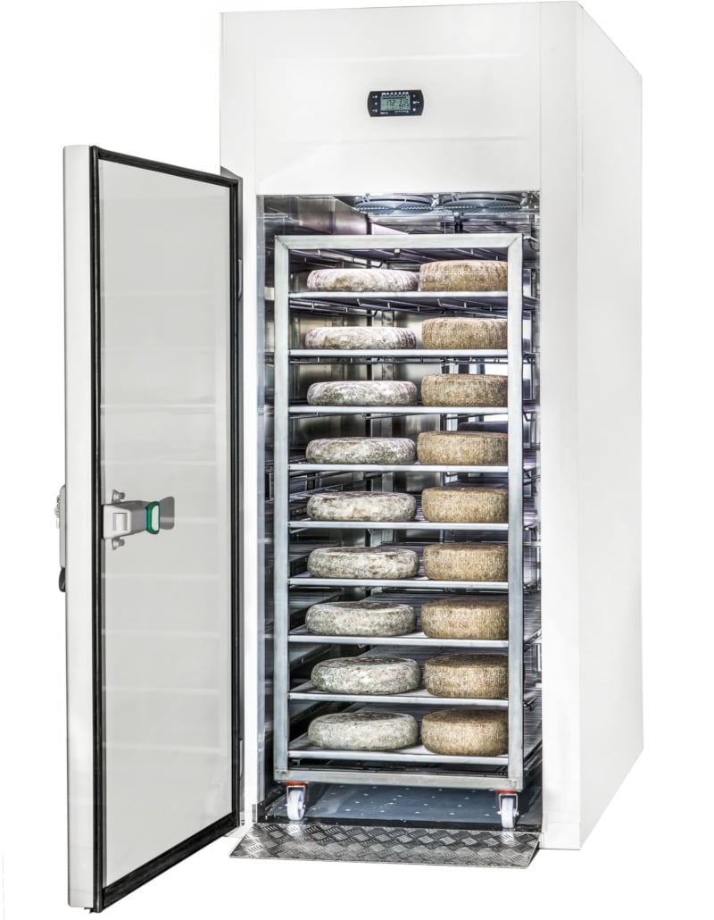 C3 Srl: Cheese Dry Ageing Cabinets, opened